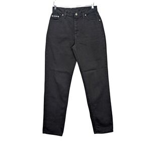 Lee Riveted Black Mom Jeans Womens 12 Long Straight Leg Denim Vintage 34 Inseam